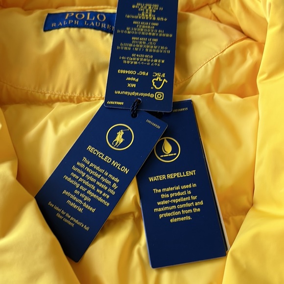 NWT Polo Ralph Lauren women’s belted down-filled yellow jacket Size XS - Picture 15 of 16